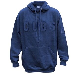 Fanatics Chicago Cubs Mens Blue Embossed Logo Hoodie Sweatshirt 2XL 33671852